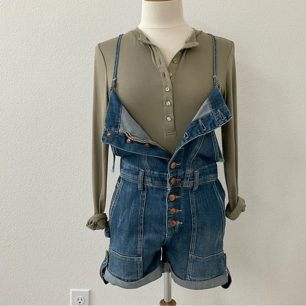 Anthropologie Pilcro Everyday Denim Short Overalls Size 25 - Picture 7 of 16